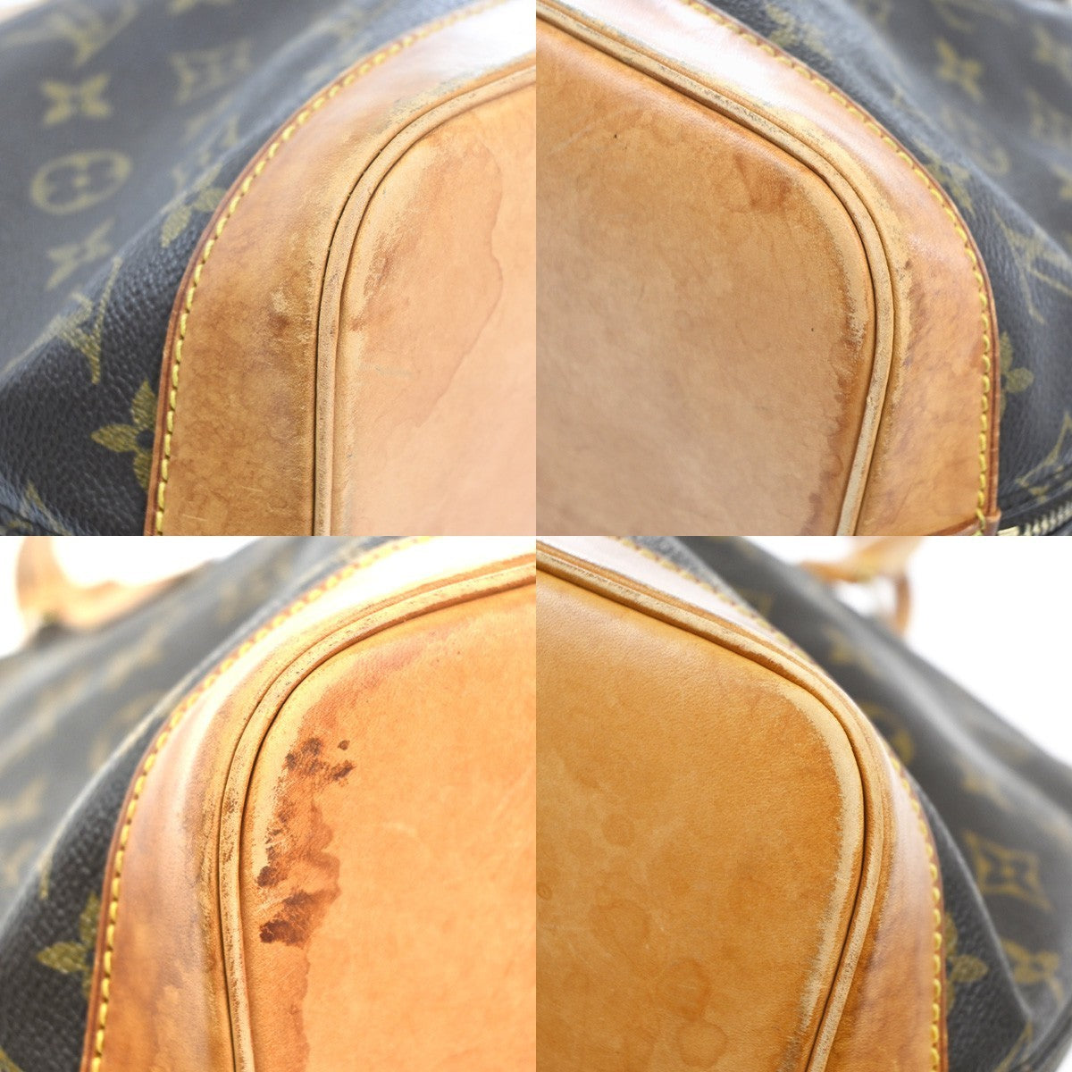 LOUIS VUITTON LV Logo Alma Hand Bag Monogram Leather Brown France M51130 32KC515