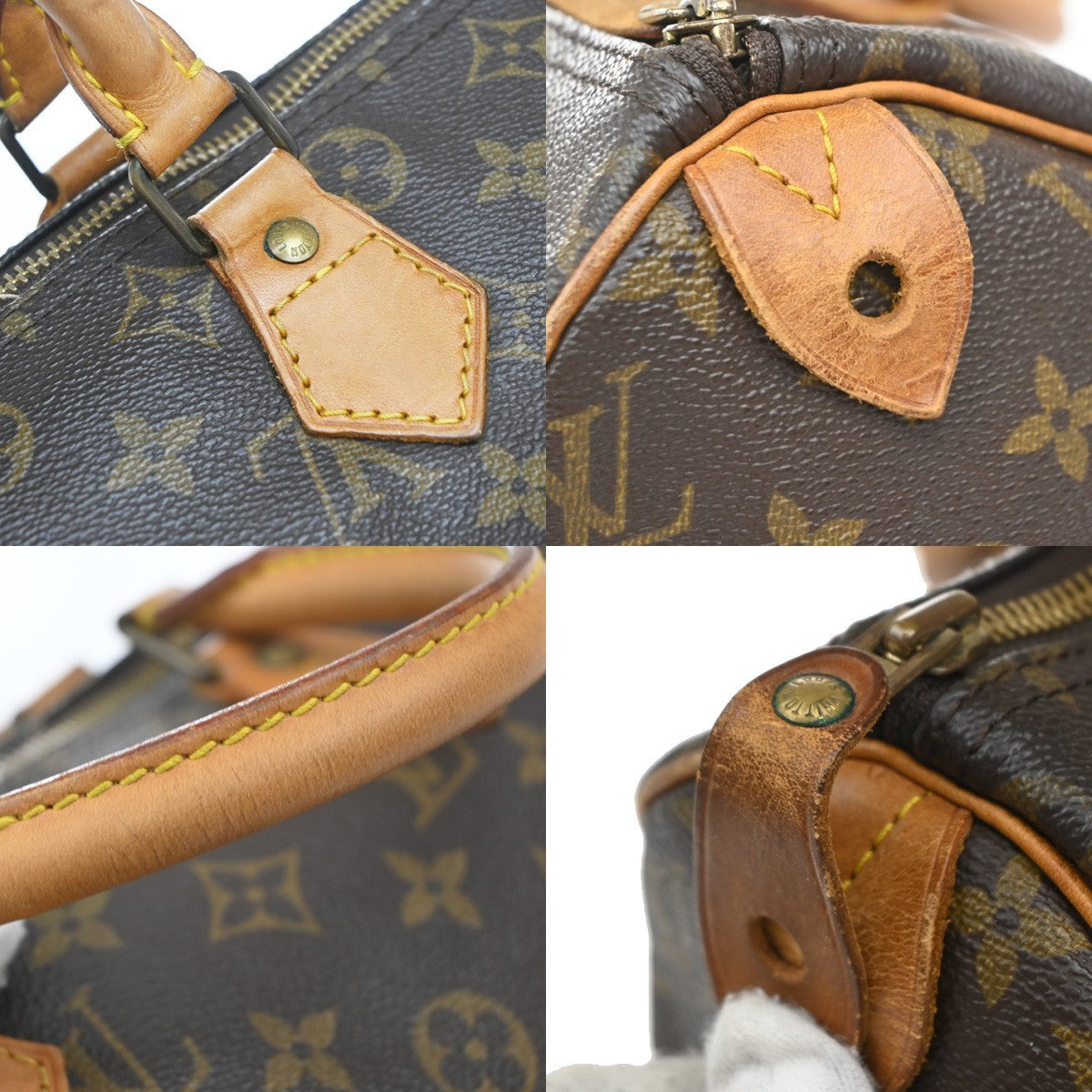 LOUIS VUITTON Speedy 30 Travel Hand Bag Monogram Leather Brown M41526 77EG047