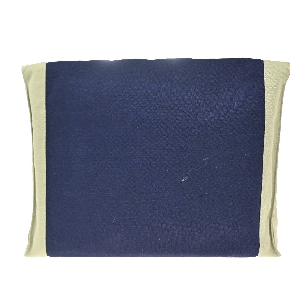 HERMES Logo Tapidocel Clutch Bag Cotton 100% Canvas Blue Beige 68RP137