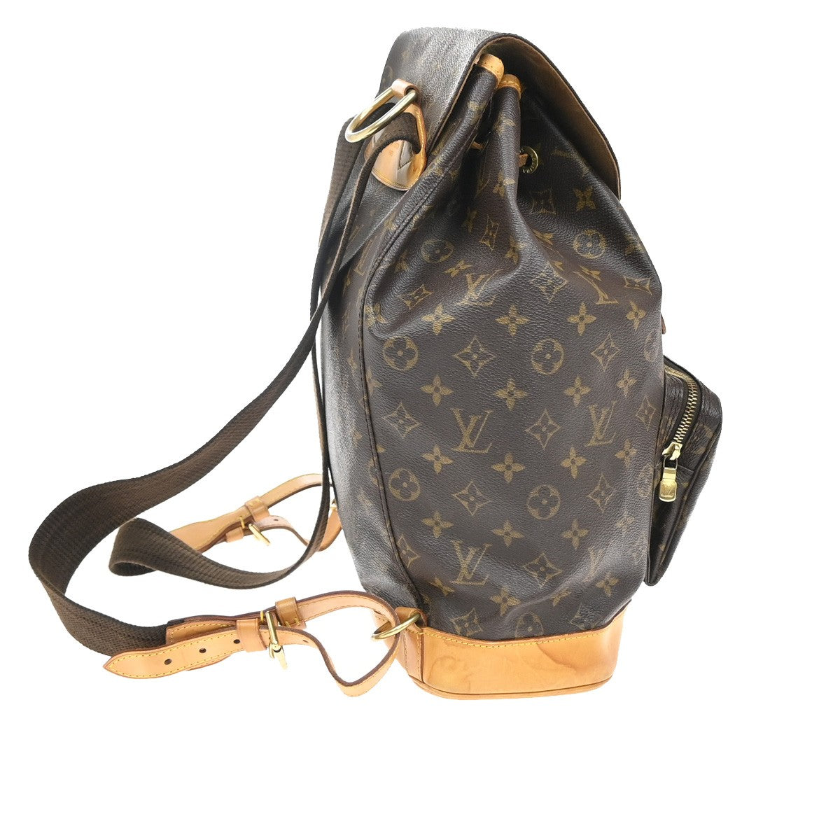 LOUIS VUITTON Montsouris GM Backpack Bag Monogram Leather Brown M51135 59KA641