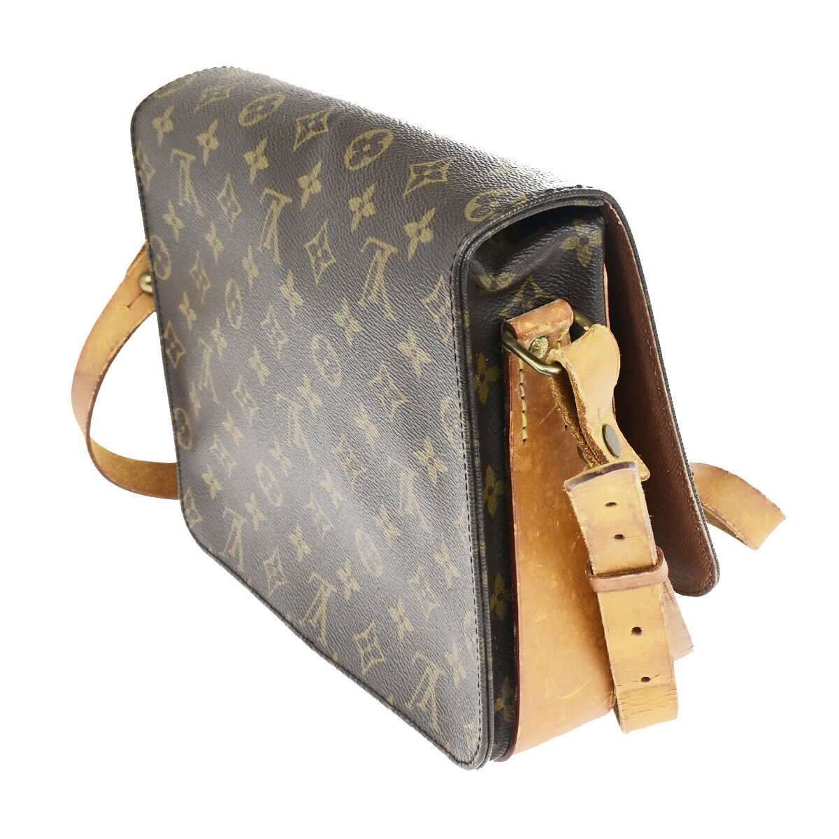 LOUIS VUITTON Cartouchiere GM Shoulder Bag Monogram Leather Brown M51252 61SJ405