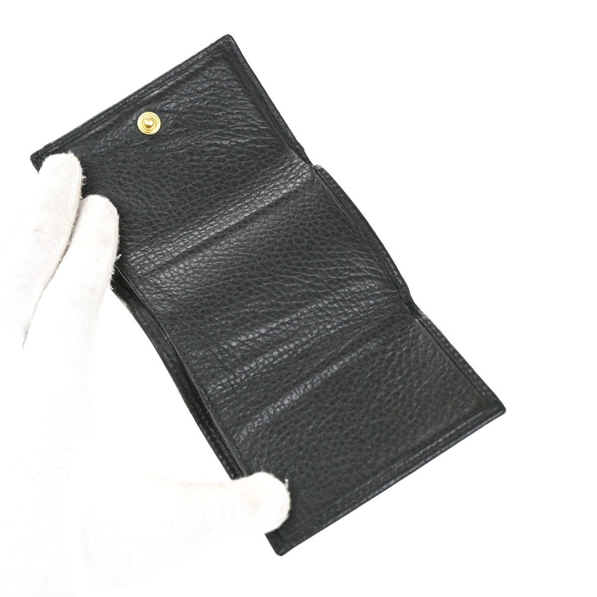 GUCCI GG Logo Marmont Trifold Mini Wallet Leather Black 523277 67MA033