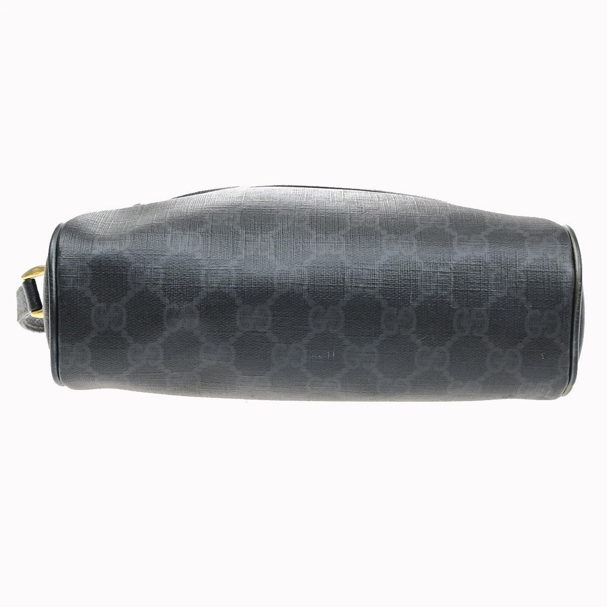GUCCI Logo GG Pattern Sherry Shoulder Bag PVC Leather Black GHW Italy 61MA715