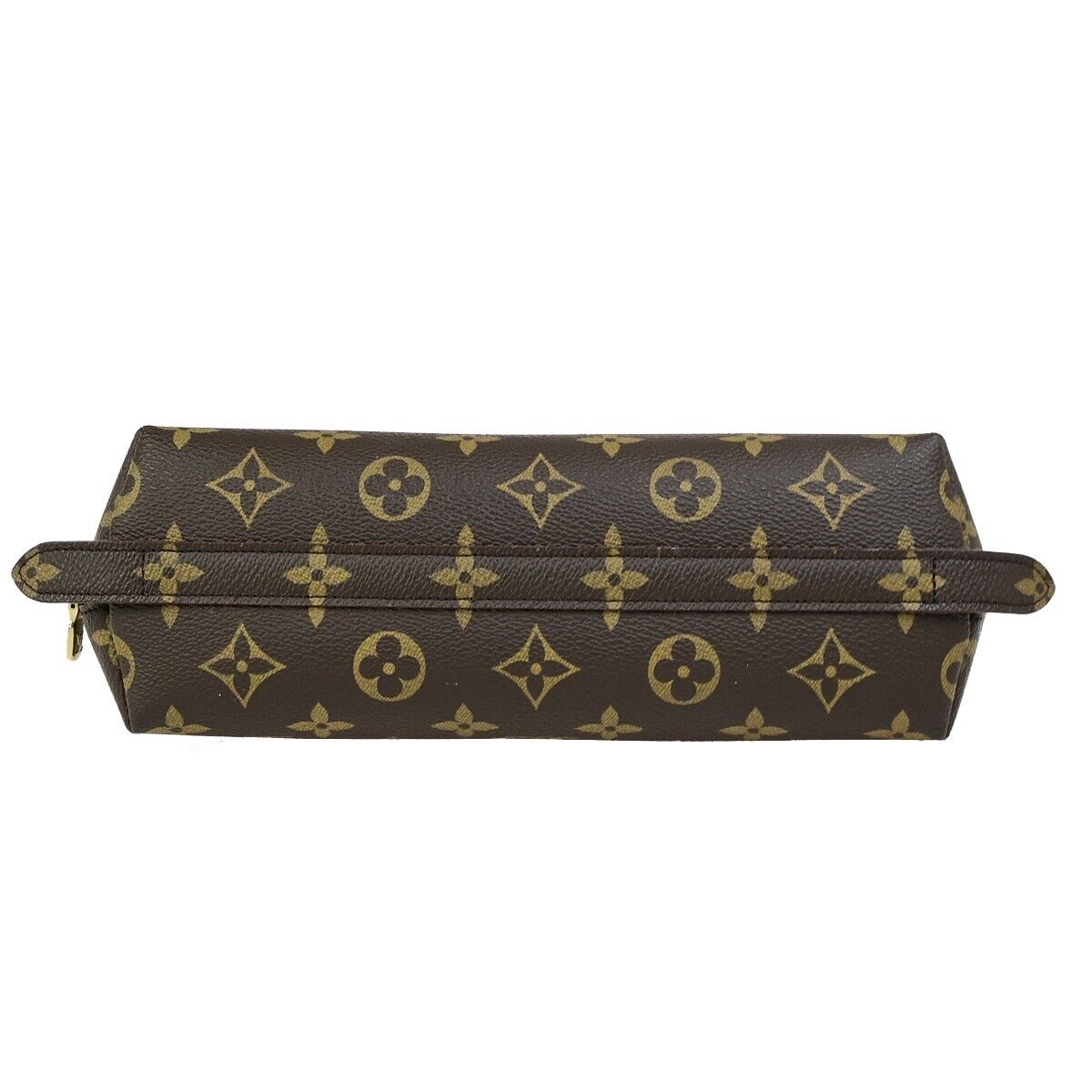 LOUIS VUITTON Trousse Demi Ronde Pouch Monogram Leather Brown M47520 68ED216