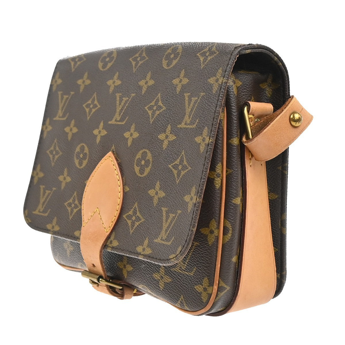 LOUIS VUITTON Cartouchiere MM Shoulder Bag Monogram Leather Brown M51253 82KD042