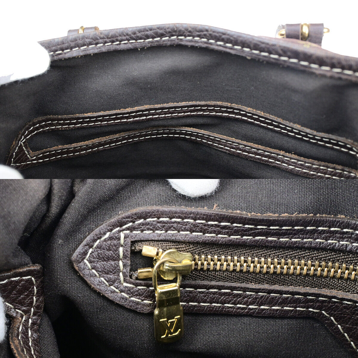 LOUIS VUITTON BUCKET PM Shoulder Tote Bag Monogram Mini Lin Ebene M95226 67YG556