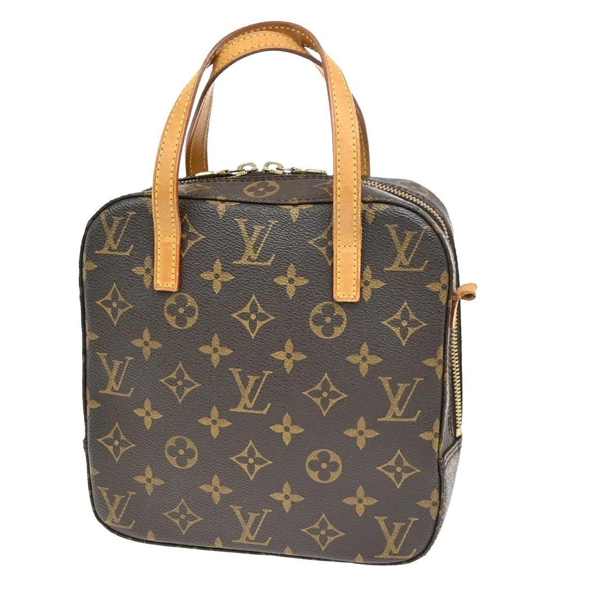 LOUIS VUITTON Logo Spontini Hand Bag Monogram Leather Brown M47500 87KC234