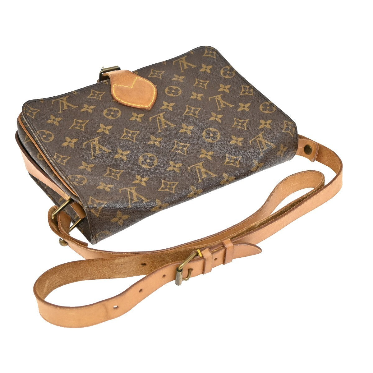 LOUIS VUITTON Cartouchiere GM Shoulder Bag Monogram Leather Brown M51252 34EE251