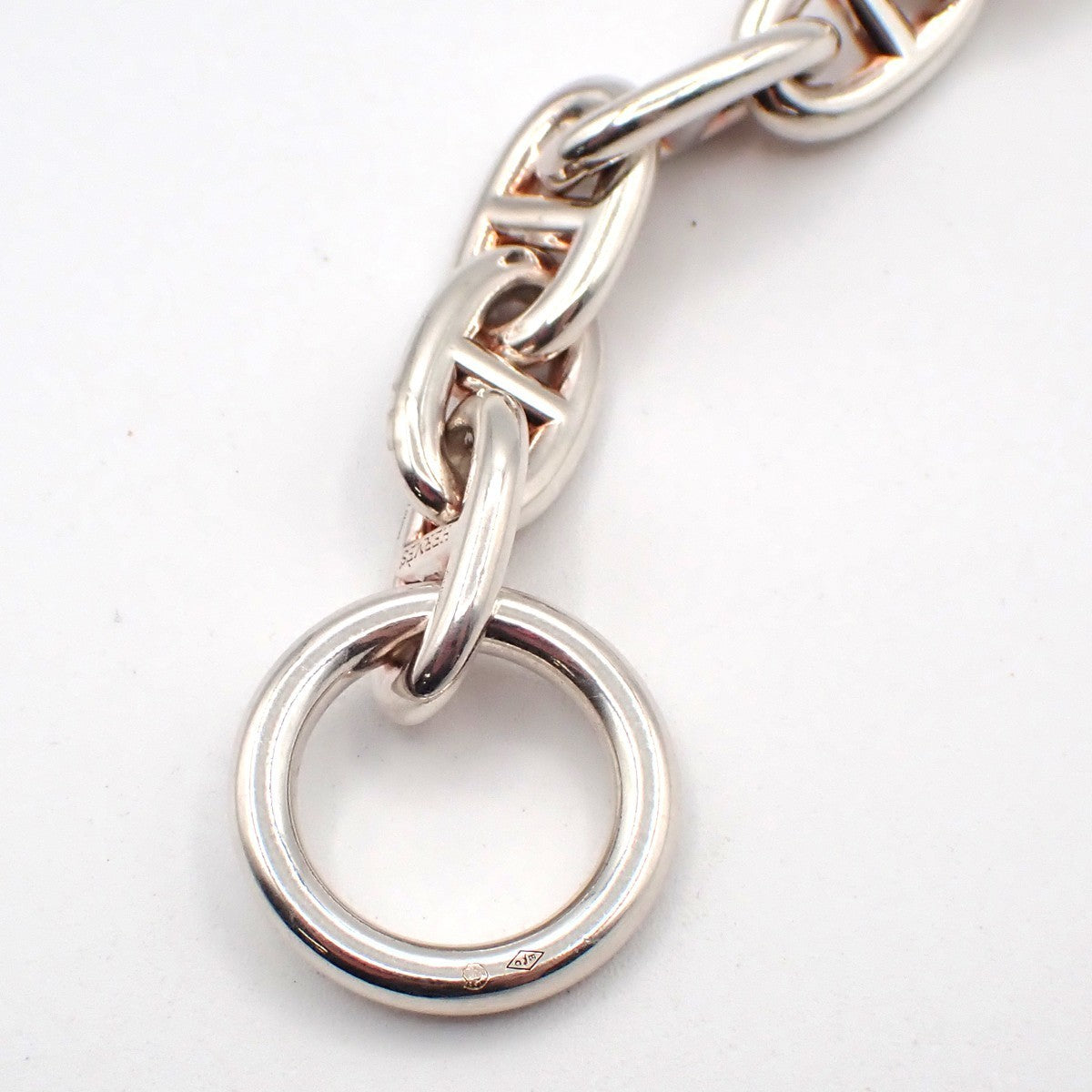HERMES Logo Chaine D'ancre MM Chain Bracelet  14 Link Silver Ag925 385LC608