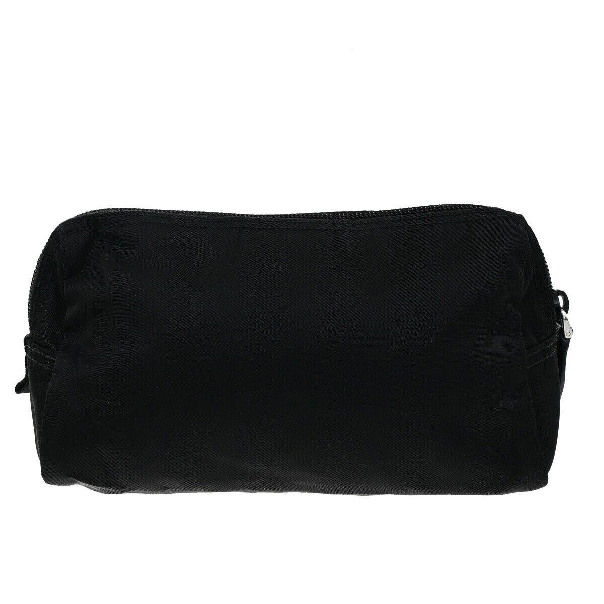PRADA Logo Tessuto Cosmetic Pouch Nylon Leather Black Silver 32YH094