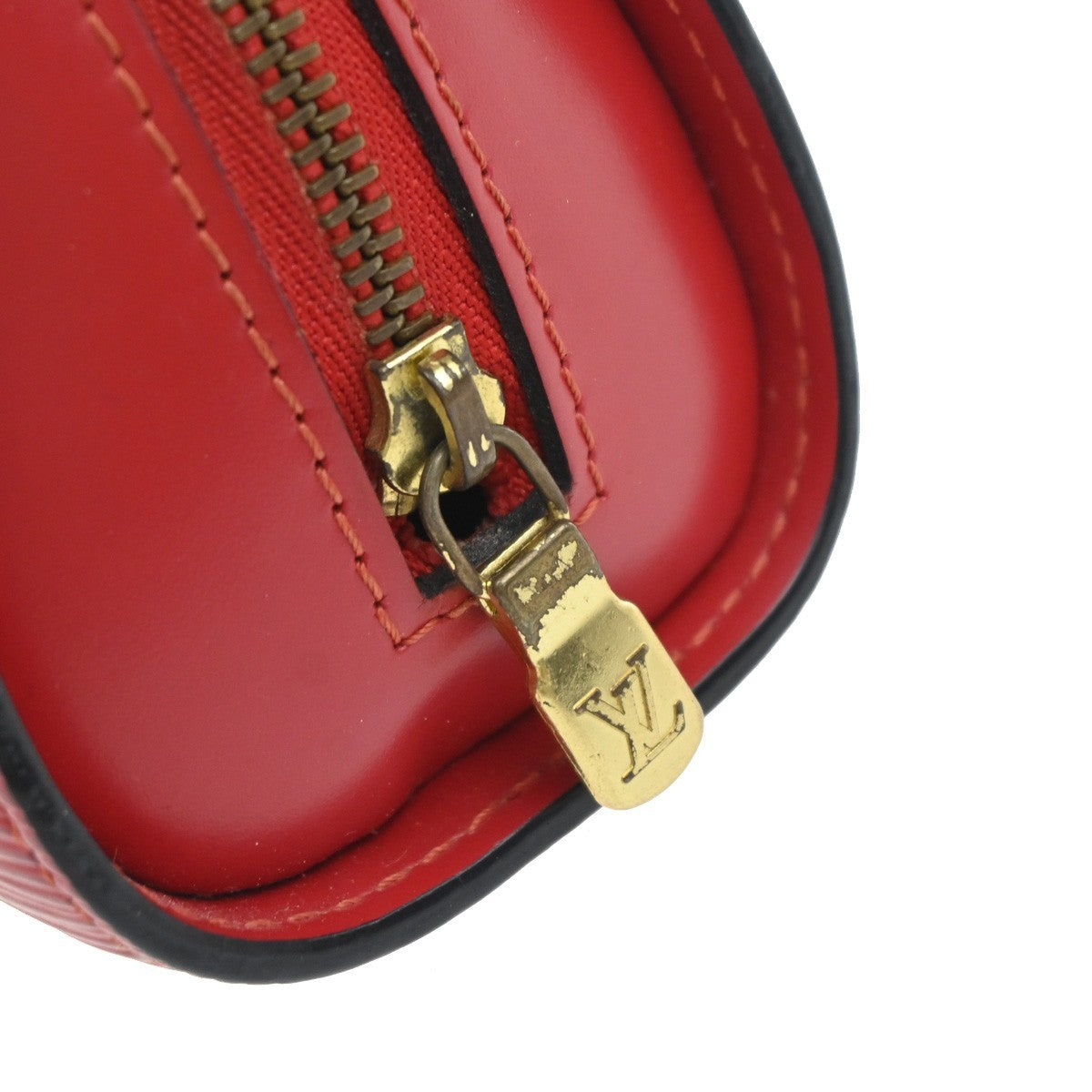 LOUIS VUITTON LV Logo Dauphine PM Pouch Bag Epi Leather Red M48447 02KP604