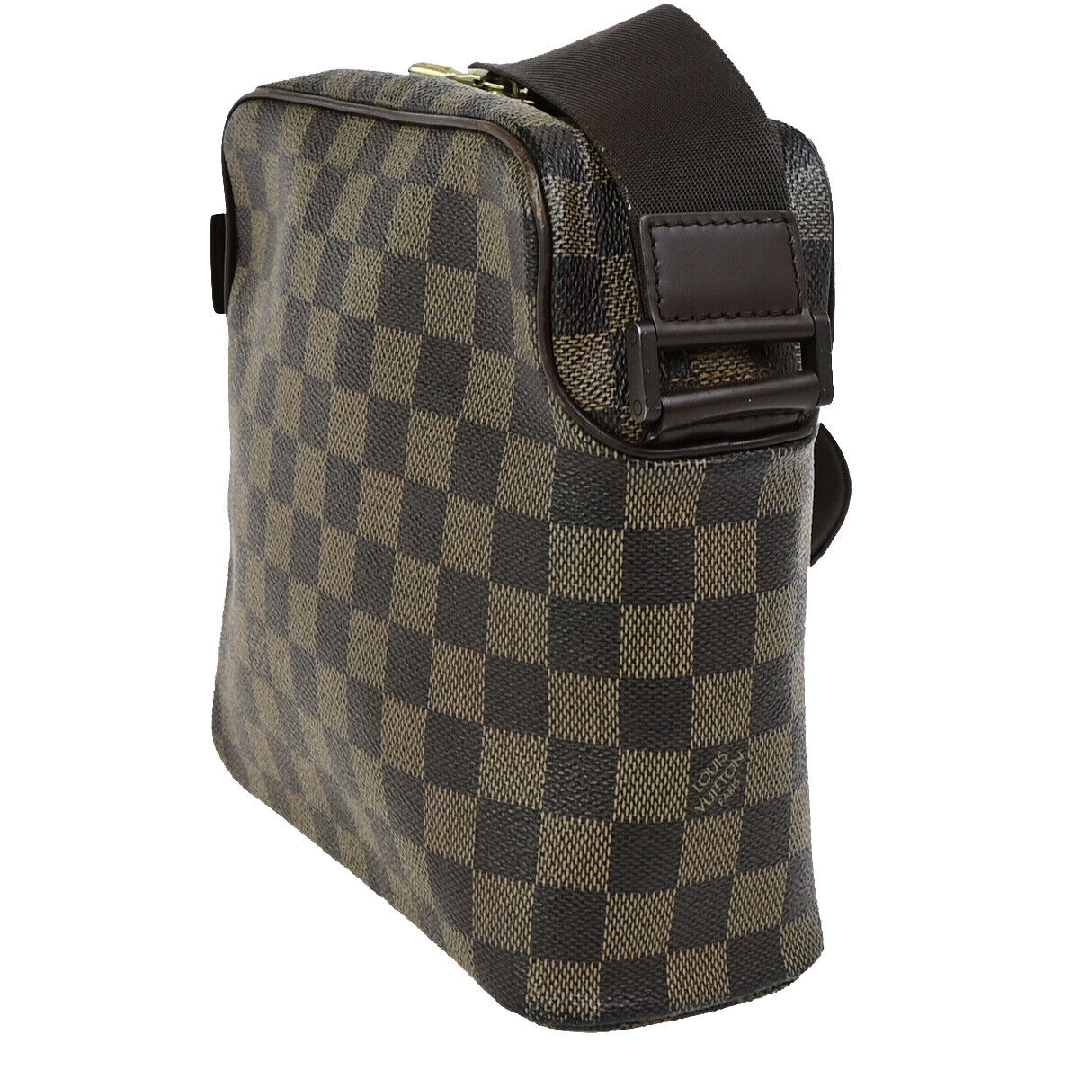 LOUIS VUITTON Olav PM Shoulder Bag Damier Ebene Leather Brown N41442 35YG639