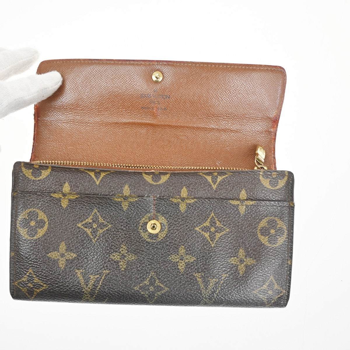 LOUIS VUITTON LV Logo 2 Set Bifold Wallet Monogram Leather Brown 02KC912