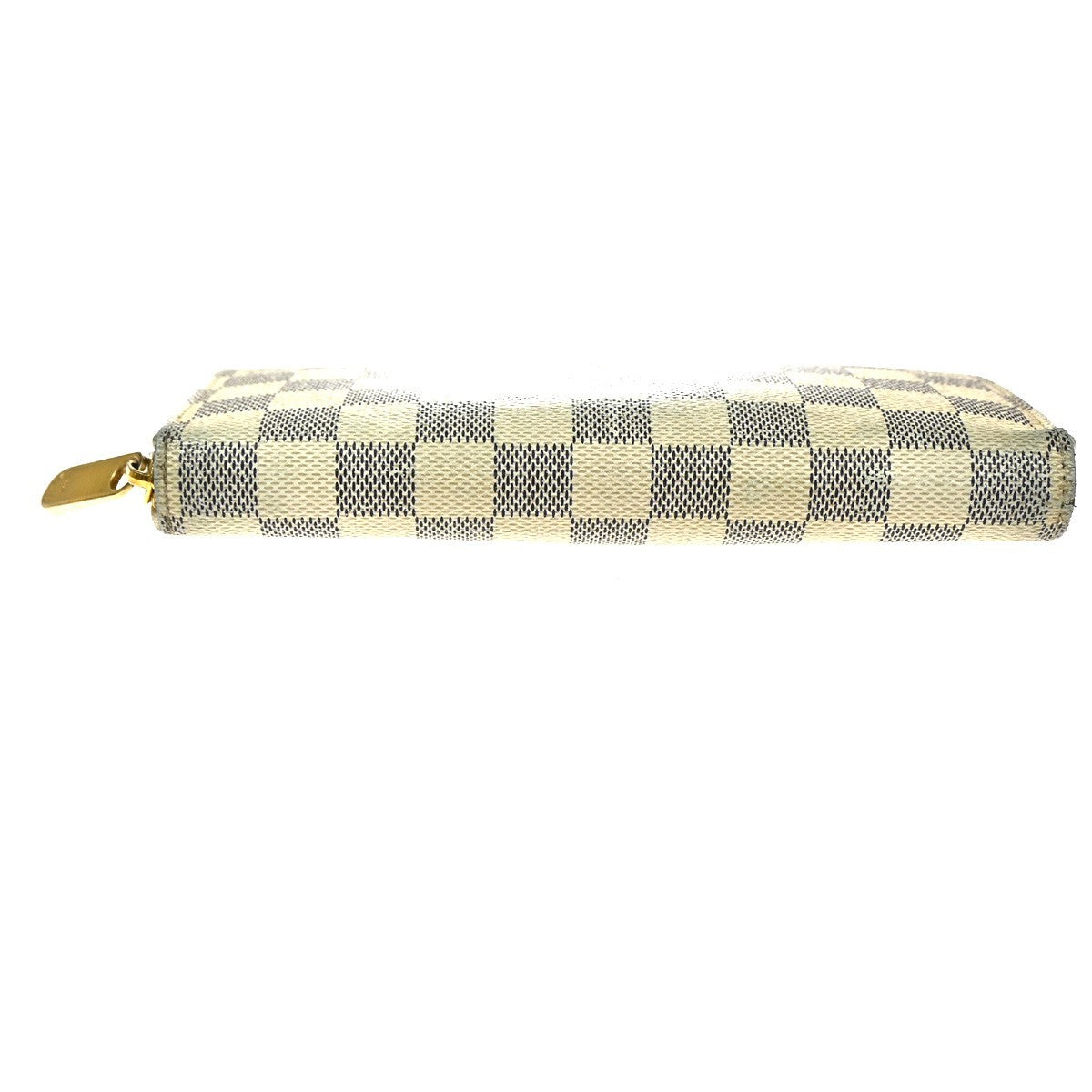 LOUIS VUITTON Zippy Long Wallet Damier Azur Leather White Spain N60019 67KD007