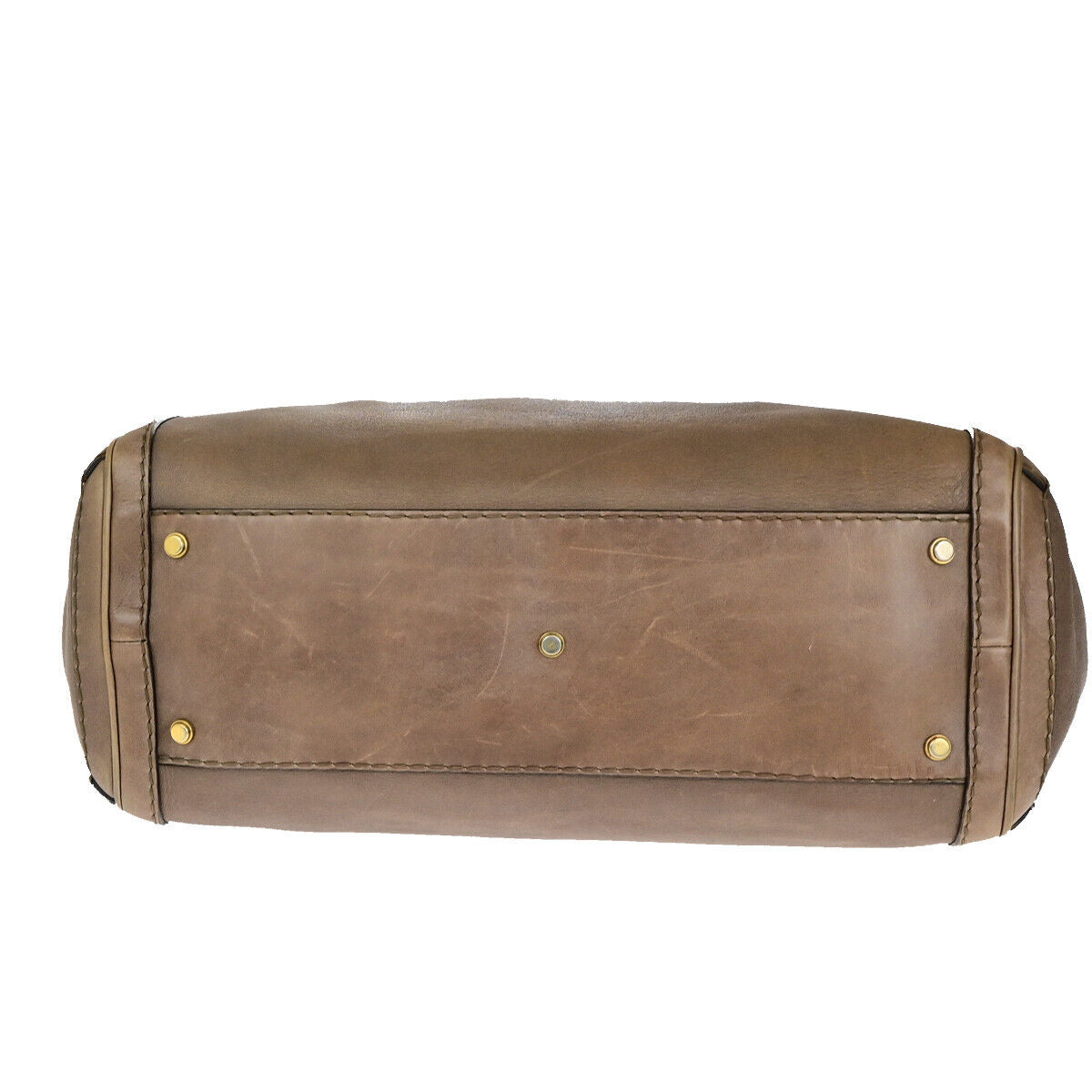 GUCCI Logo GG Running Tote Shoulder Bag Leather Brown Italy 39SJ471