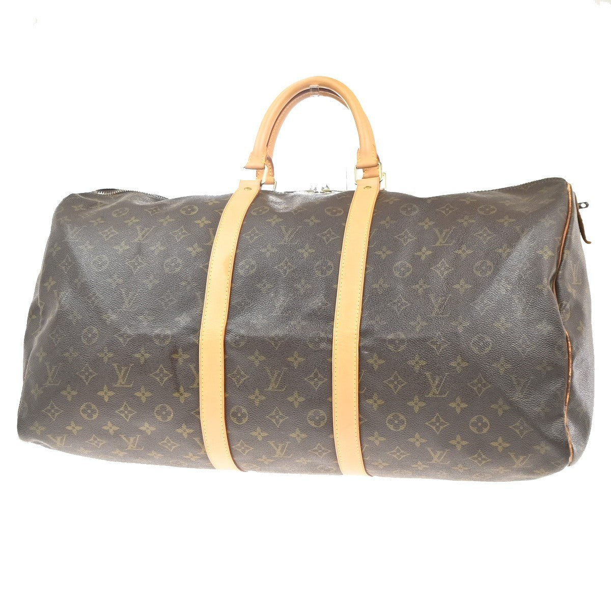 LOUIS VUITTON Keepall 55 Travel Hand Bag Monogram Leather Brown M41424 35RL884