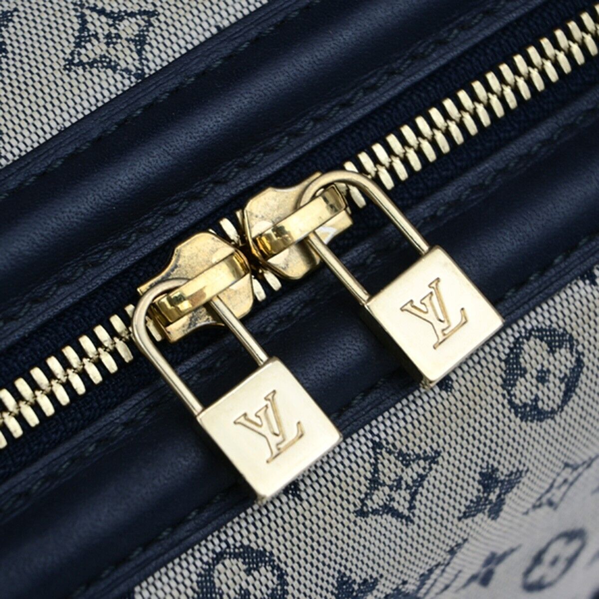 LOUIS VUITTON Josephine GM Hand Bag Monogram Mini Canvas Blue M92211 33ED326
