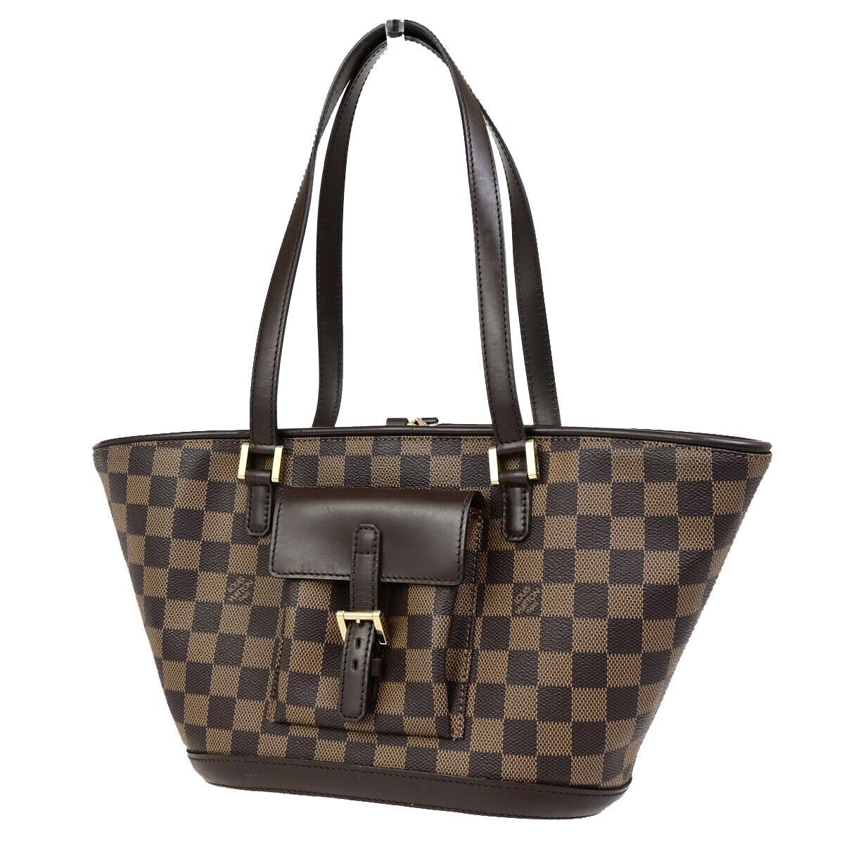 LOUIS VUITTON Manosque PM Shoulder Tote Bag Damier Leather Brown N51121 21EC978