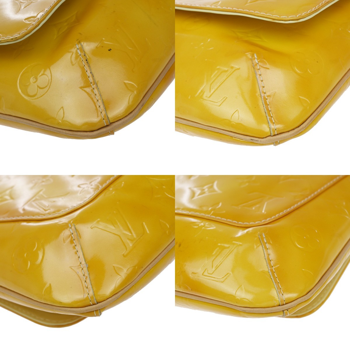 LOUIS VUITTON Thompson Street Shoulder Bag Monogram Vernis Yellow M91071 65KC803