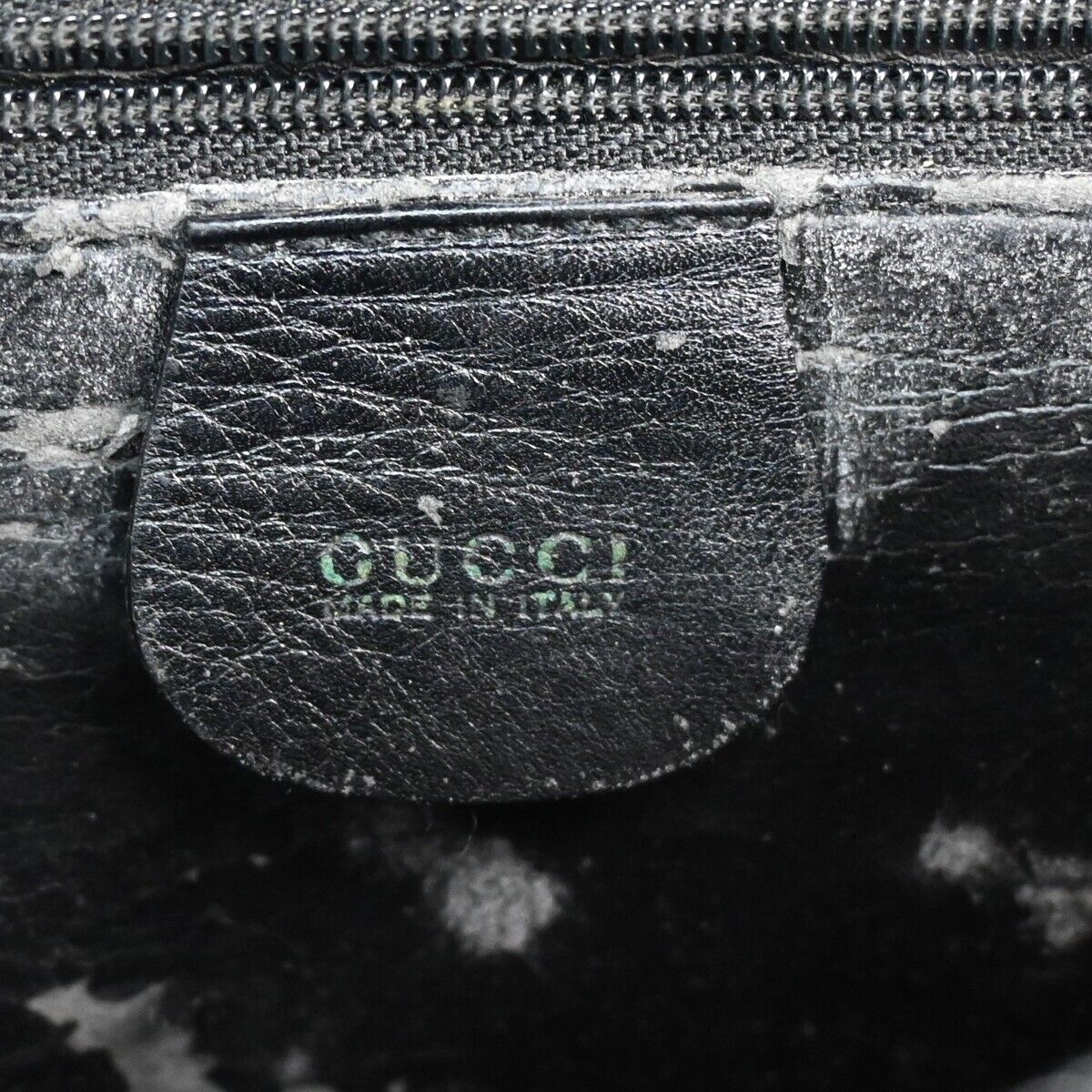 GUCCI Logo Bamboo 2Way Shoulder Hand Bag Leather Black Gold Italy 01DA076