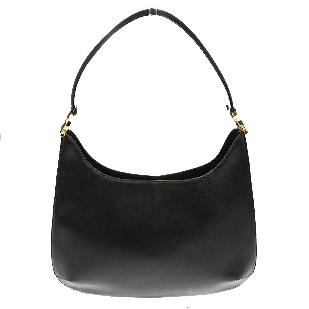 SALVATORE FERRAGAMO Gancini Logo Shoulder Bag Leather Brown GHW Italy 61TA507