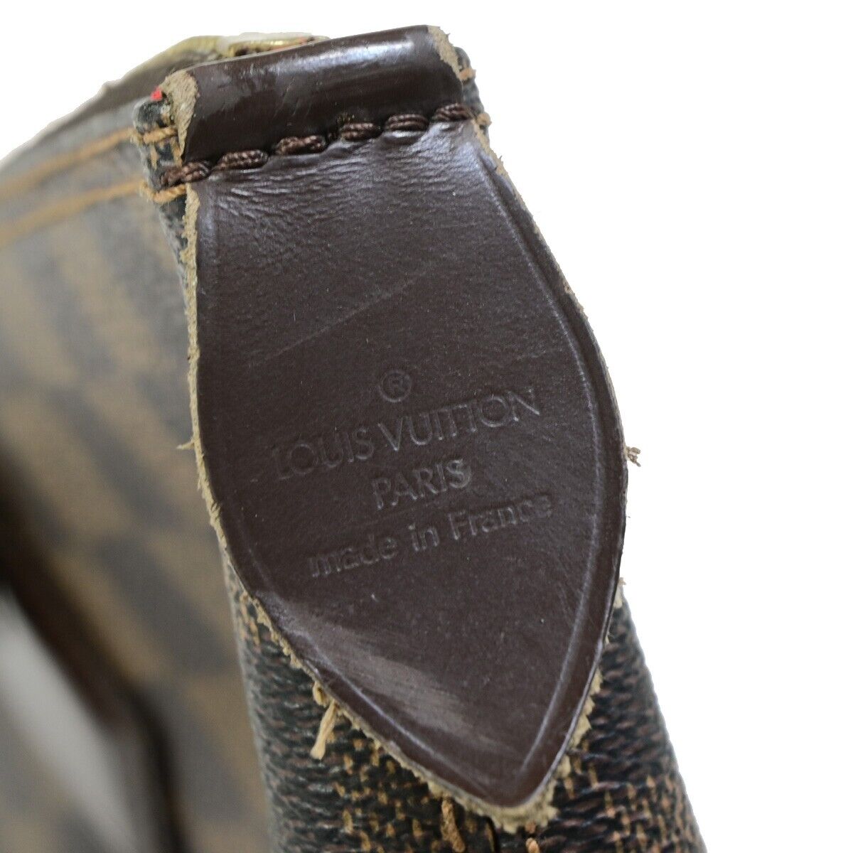 LOUIS VUITTON Saleya MM Shoulder Bag Damier Ebene Leather Brown N51182 72EC496