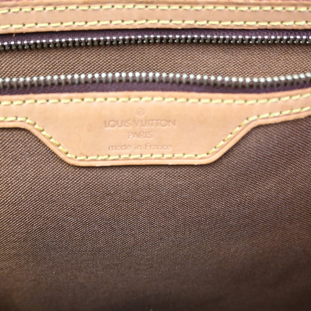 LOUIS VUITTON Cabas Mezzo Shoulder Bag Monogram Leather Brown M51151 10KC189