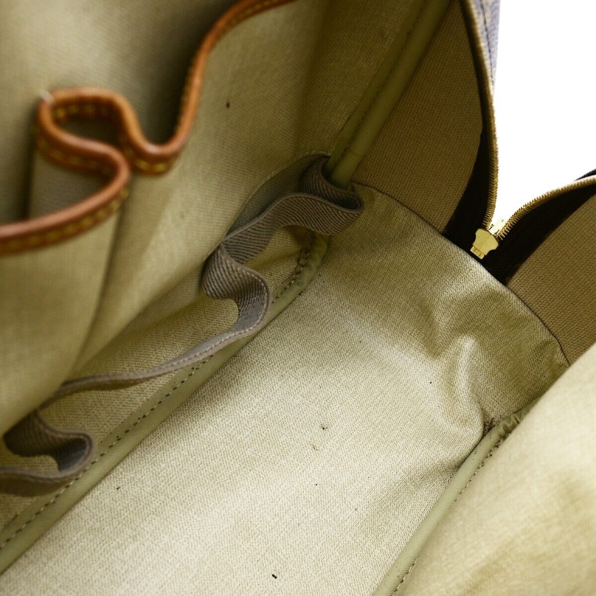 LOUIS VUITTON LV Logo Deauville Hand Bag Monogram Leather Brown M47270 34FB199