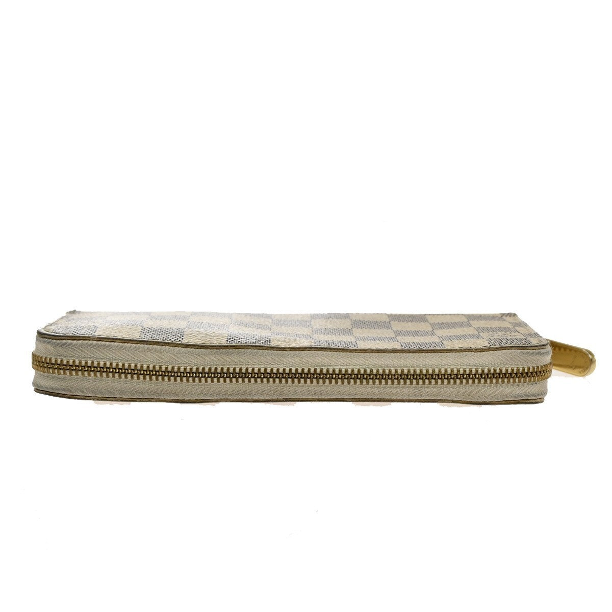 LOUIS VUITTON Long Zippy Wallet Purse Damier Azur Leather White N60019 32FB651