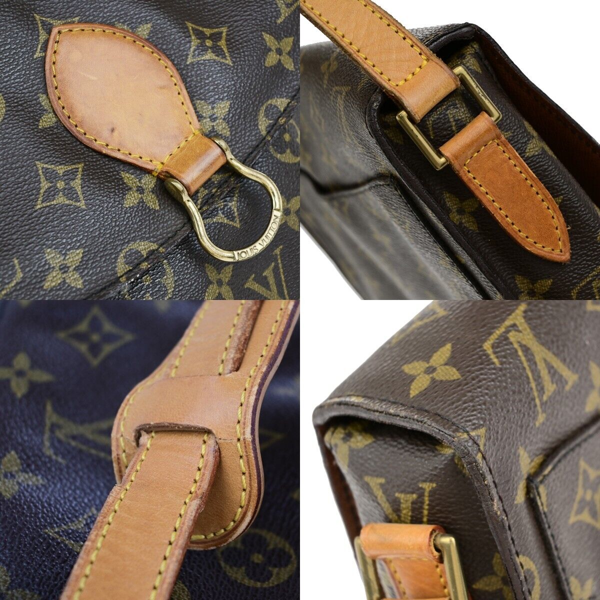 LOUIS VUITTON Saint Cloud GM Shoulder Bag Monogram Leather Brown M51242 30EC732