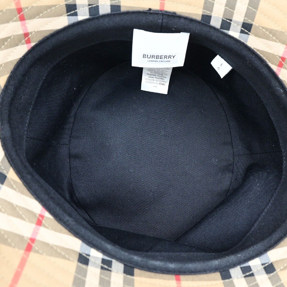 BURBERRY LONDON Logo Nova Check Bucket Hat #L Cotton Brown 65RK670