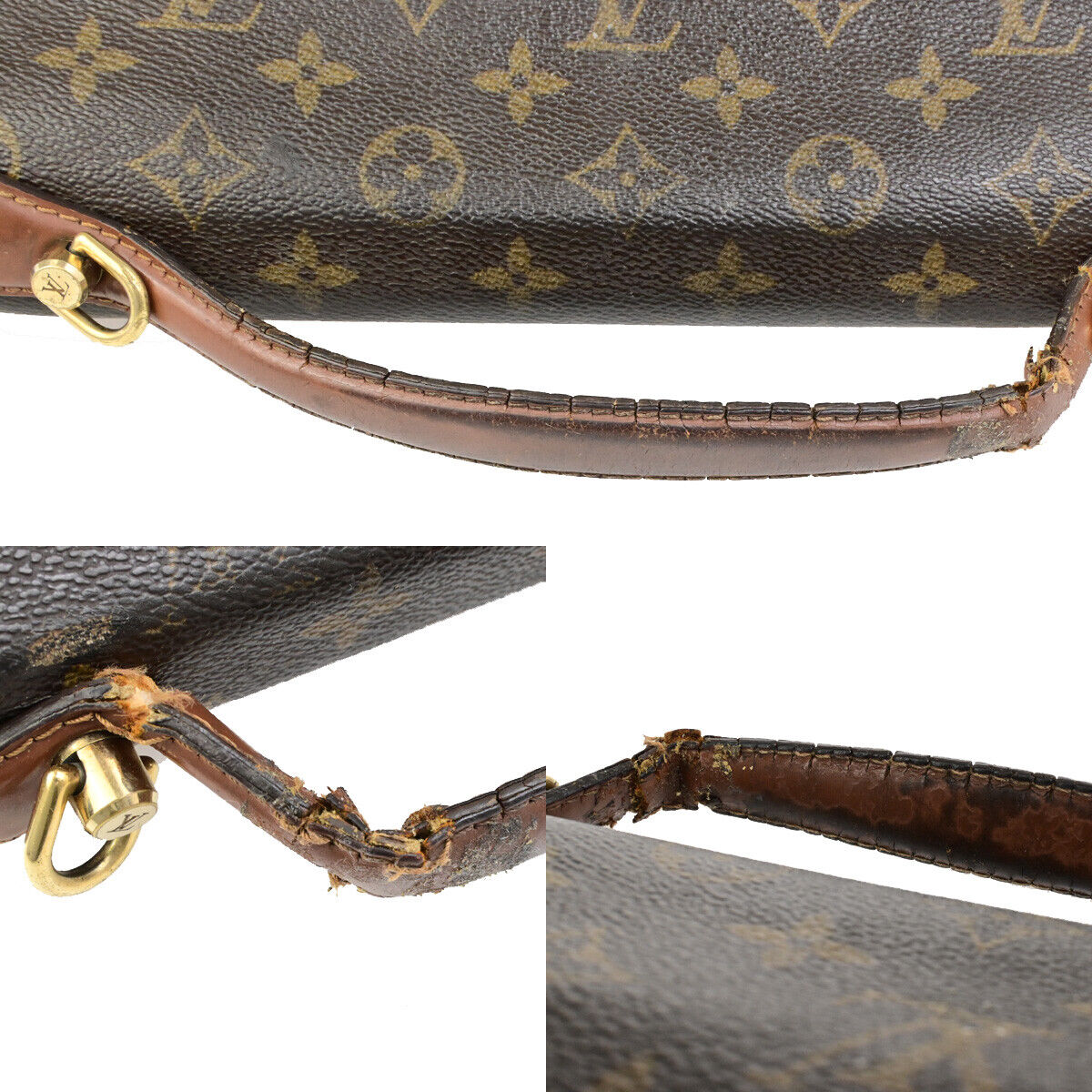 LOUIS VUITTON Monceau 28 Hand Bag Monogram Leather Brown France M51185 02SJ533