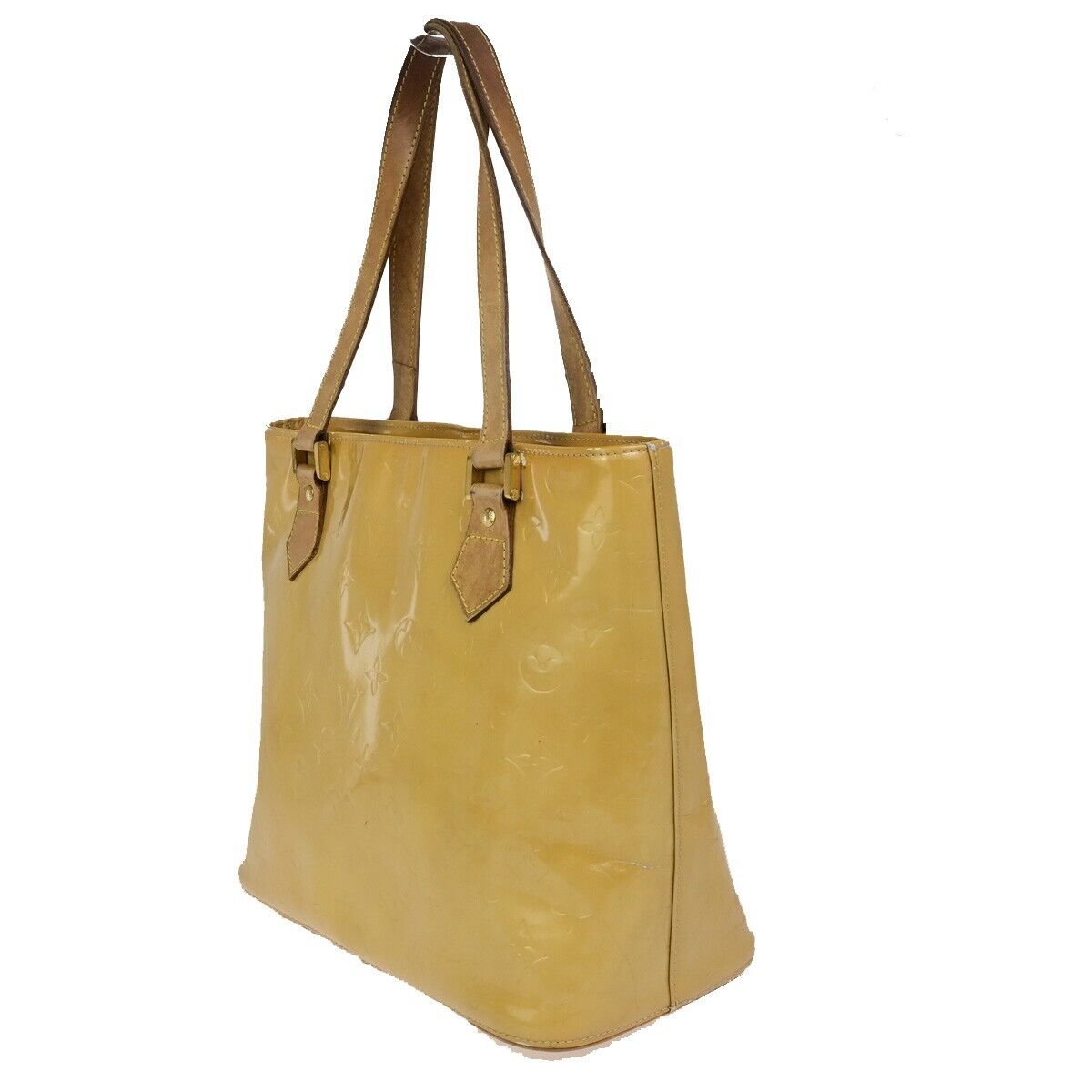 LOUIS VUITTON Houston Shoulder Bag Monogram Vernis Leather Beige M91004 60KA461