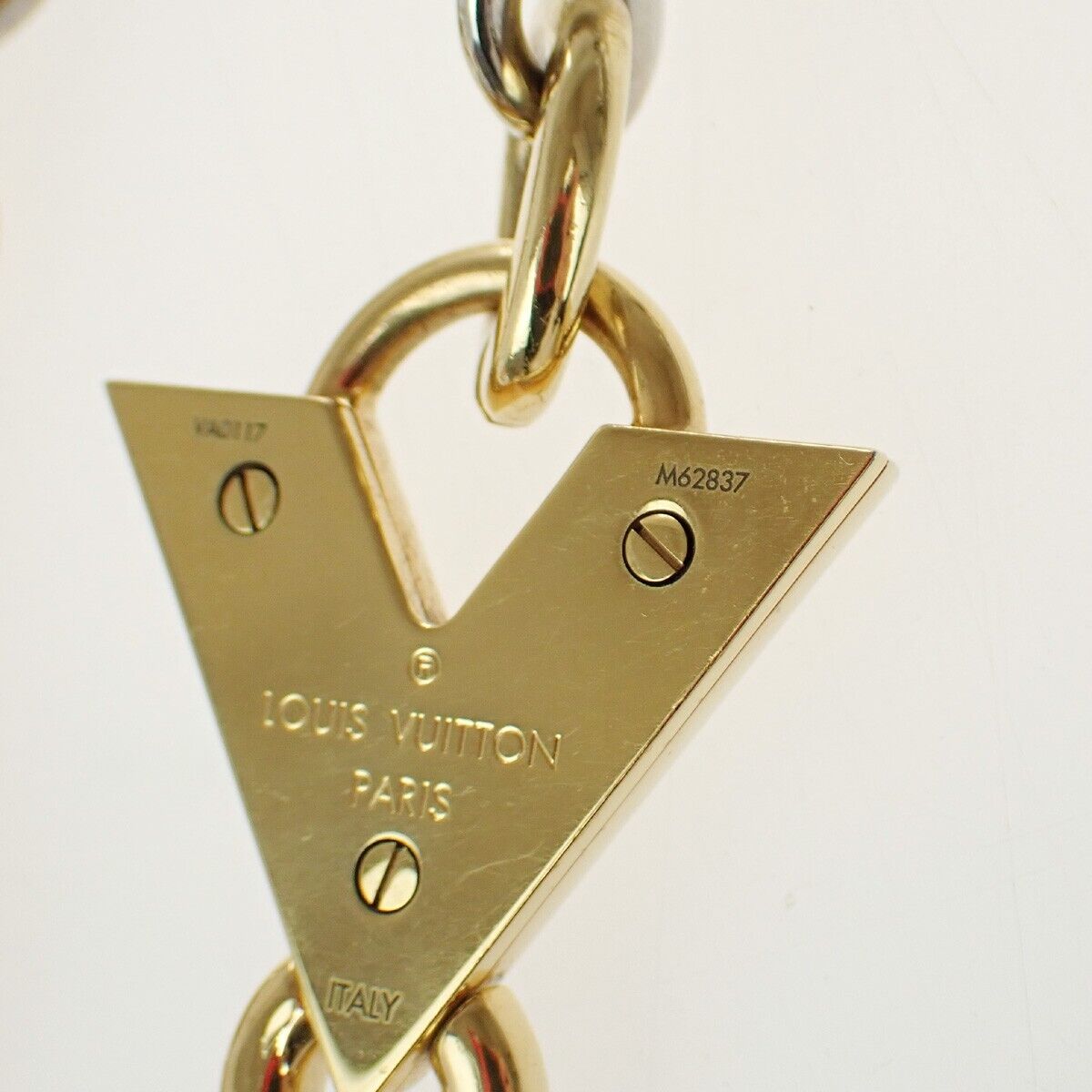 LOUIS VUITTON Logo Chain Long Necklace Gold Silver Italy M62837 87YG573
