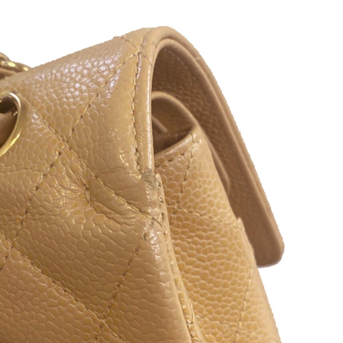 CHANEL CC Matelasse 25 Double Flap Chain Shoulder Bag Caviar Leather 239RJ661