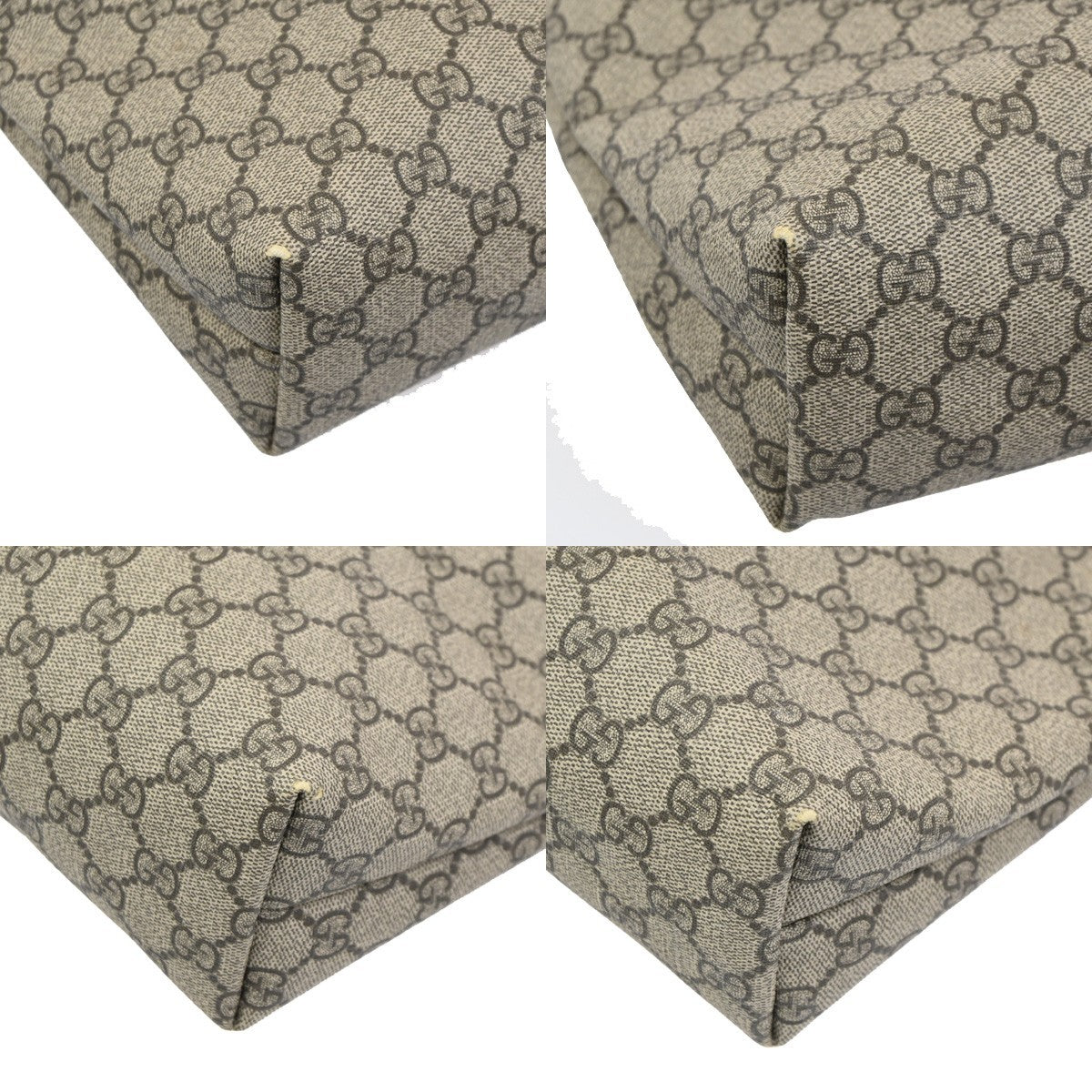 GUCCI Logo GG Pattern Hand Tote Bag Supreme Leather Brown Italy 80TA566