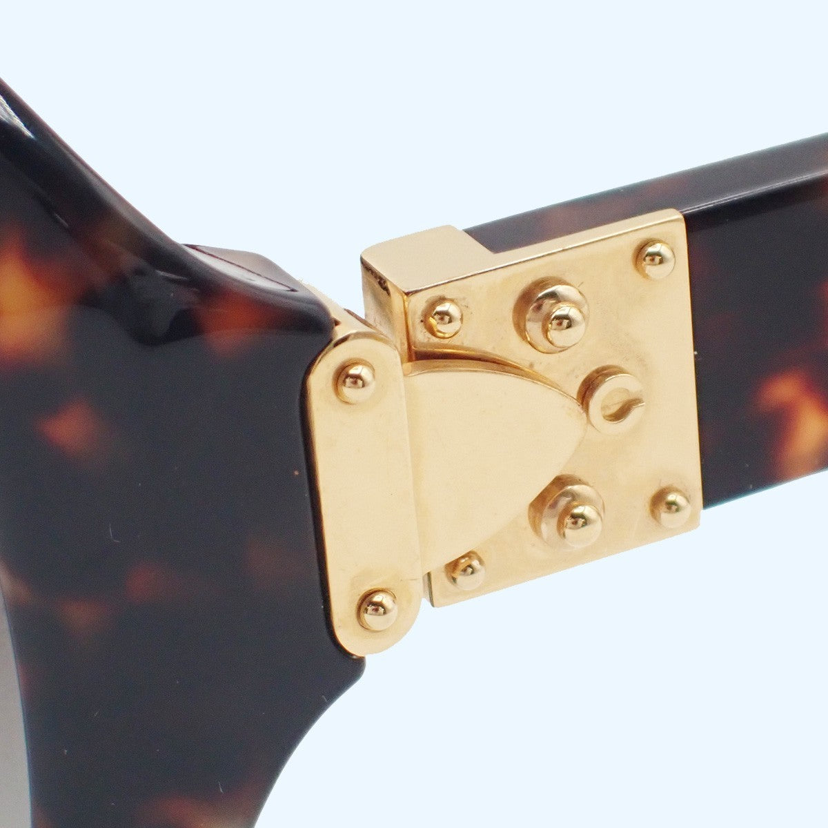 LOUIS VUITTON Sun Glasses Eye Wear Metal Plastic Gold Brown Italy Z0255E 30KC953