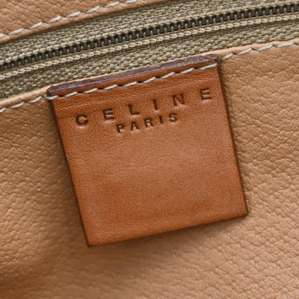 CELINE Logo Macadam Pattern Travel Hand Boston Bag PVC Leather Brown 69KB421