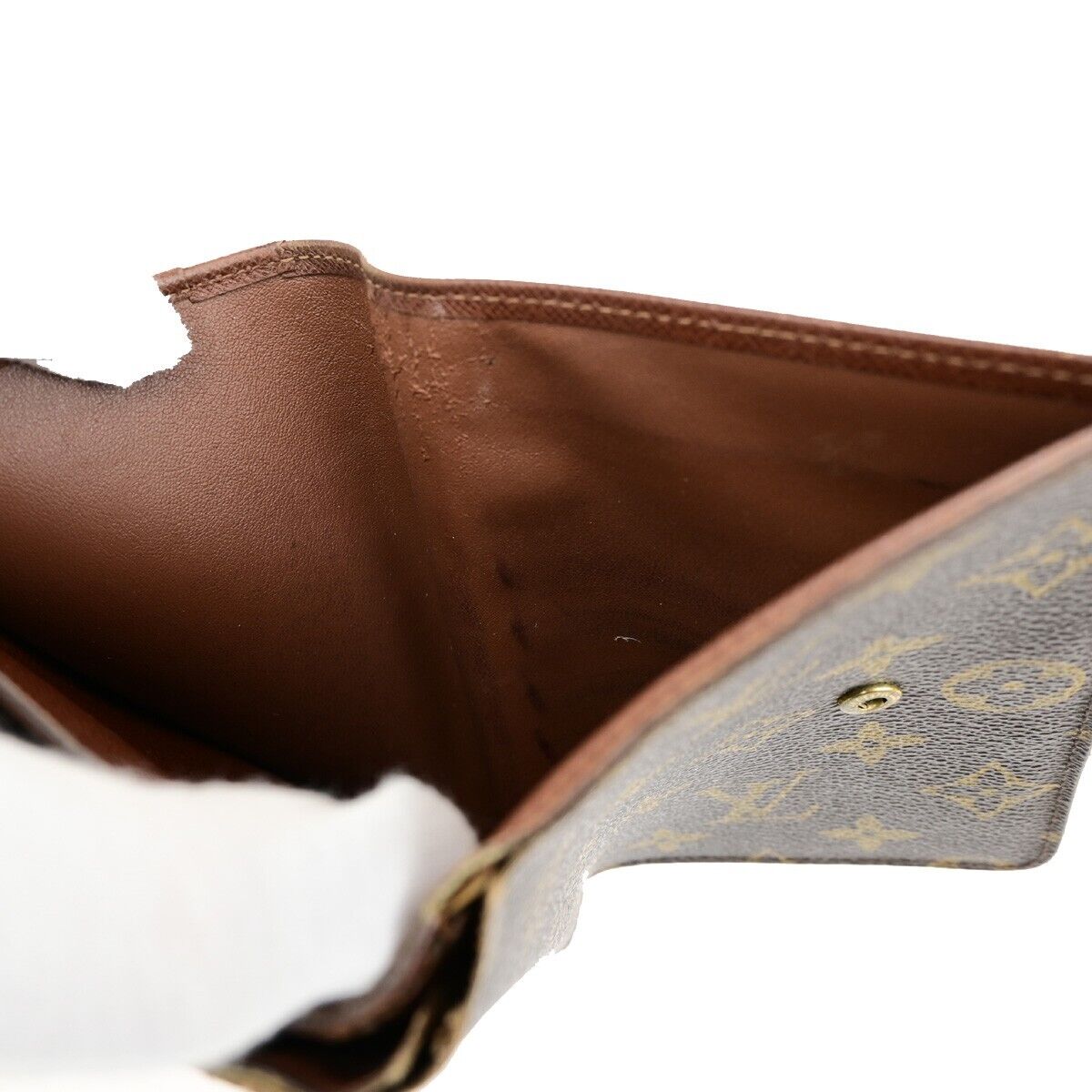 LOUIS VUITTON LV Logo 4 Set Bifold Trifold Long Wallet Monogram Brown 65FA707