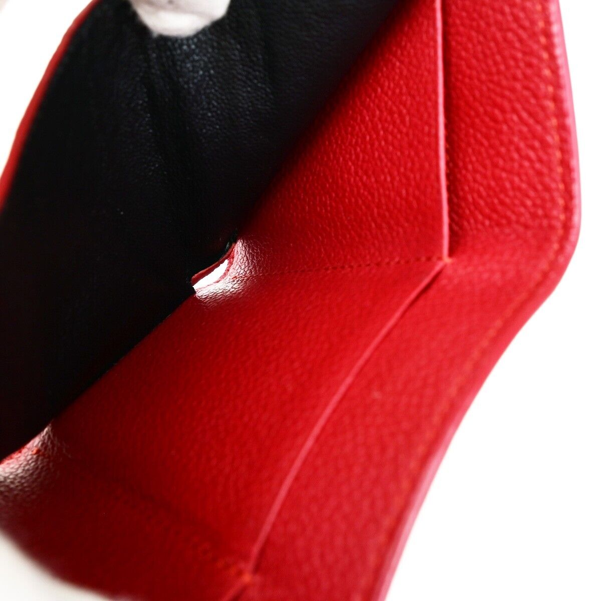 SAINT LAURENT Logo Trifold Wallet Purse Leather Red SHW Made in Italy 04KA226
