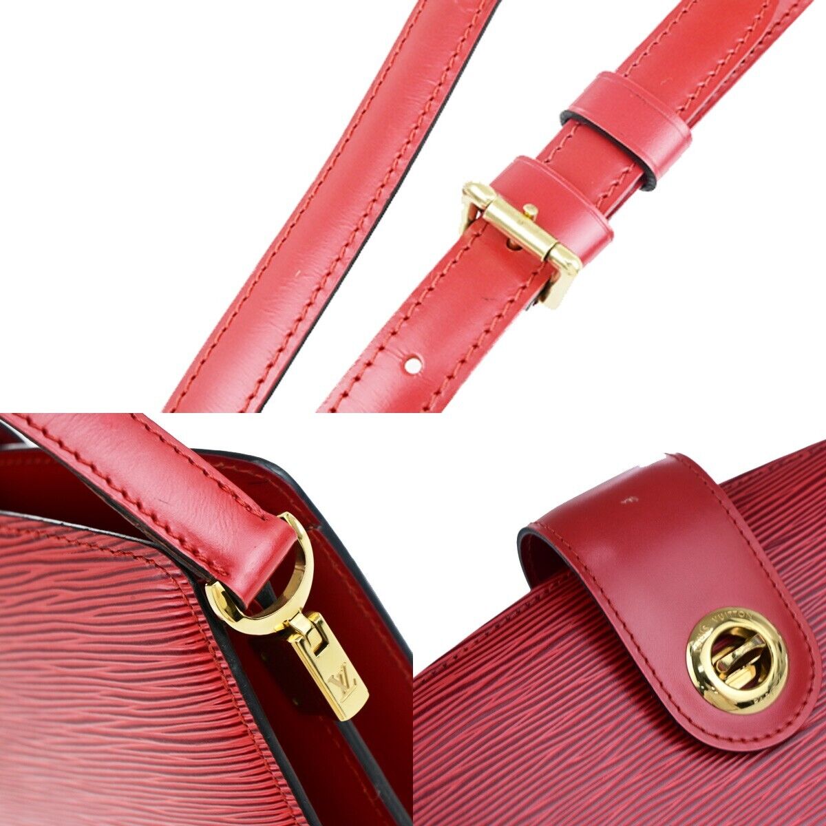 LOUIS VUITTON LV Capucines Shoulder Bag Epi Leather Red France M52347 35EC940
