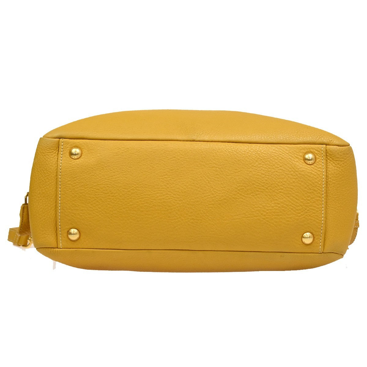 PRADA 2Way Shoulder Hand Tote Bag Vitello Daino Leather Yellow GHW 14DA189