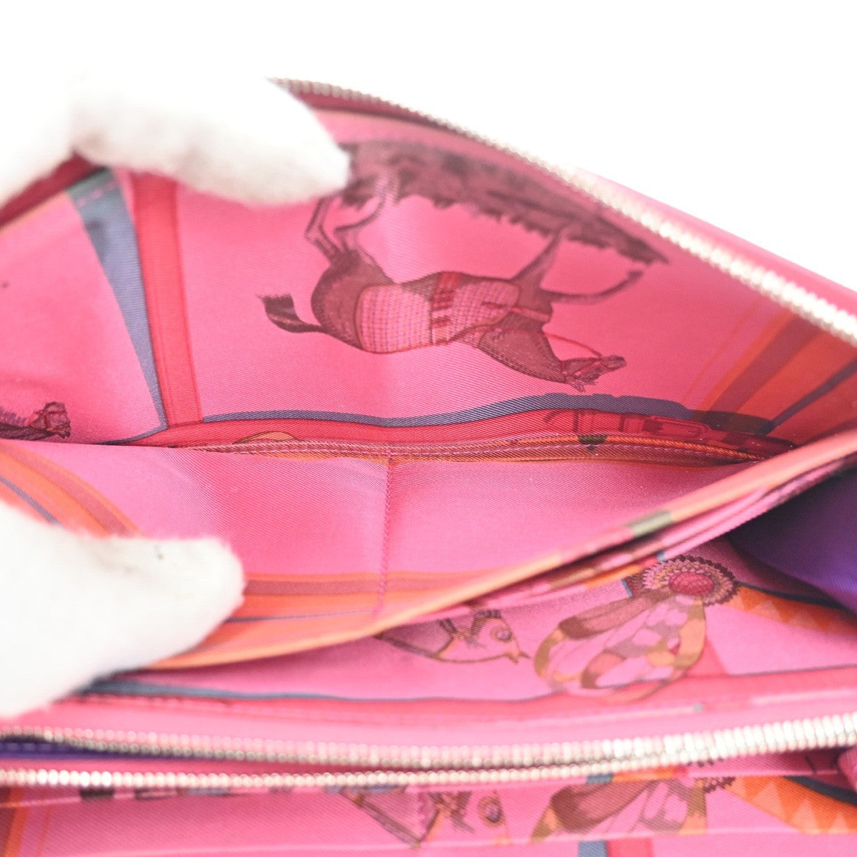 HERMES Azap Silk In Long Wallet Epsom Leather Red SHW France 35KC599