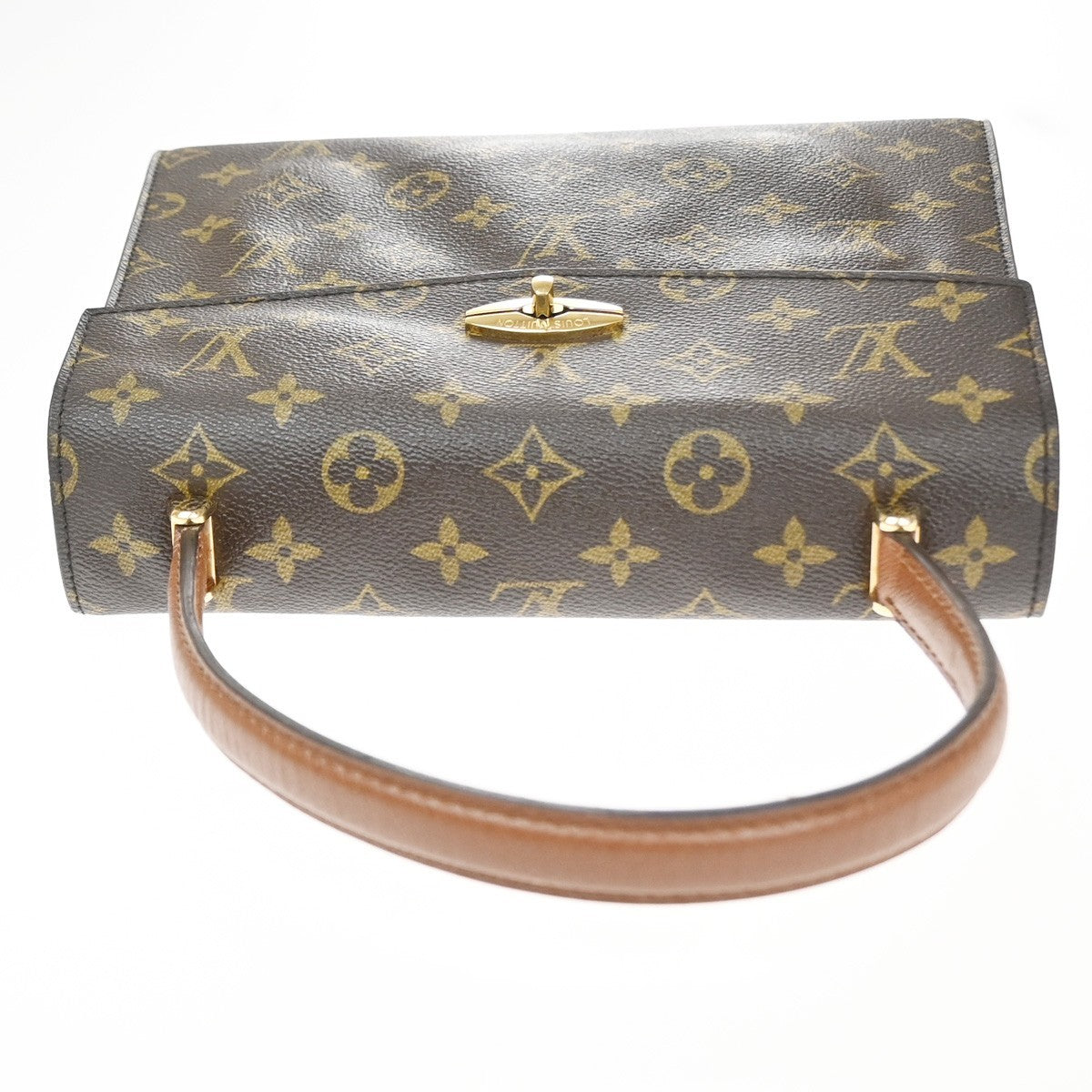 LOUIS VUITTON LV Logo Malesherbes Hand Bag Monogram Leather Brown M51379 84CA876