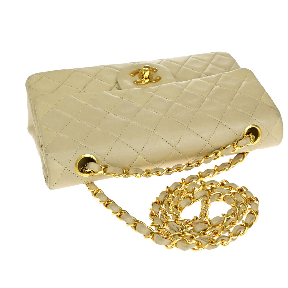 CHANEL CC Matelasse 23 Double Flap Chain Shoulder Bag Leather GHW BE 870RJ890