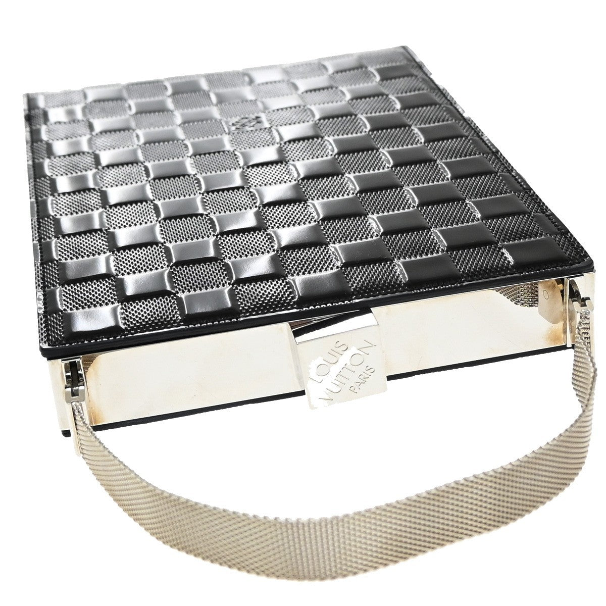 LOUIS VUITTON Ange Hand Bag Damier Vernis Leather Black Silver M92103 75KB434