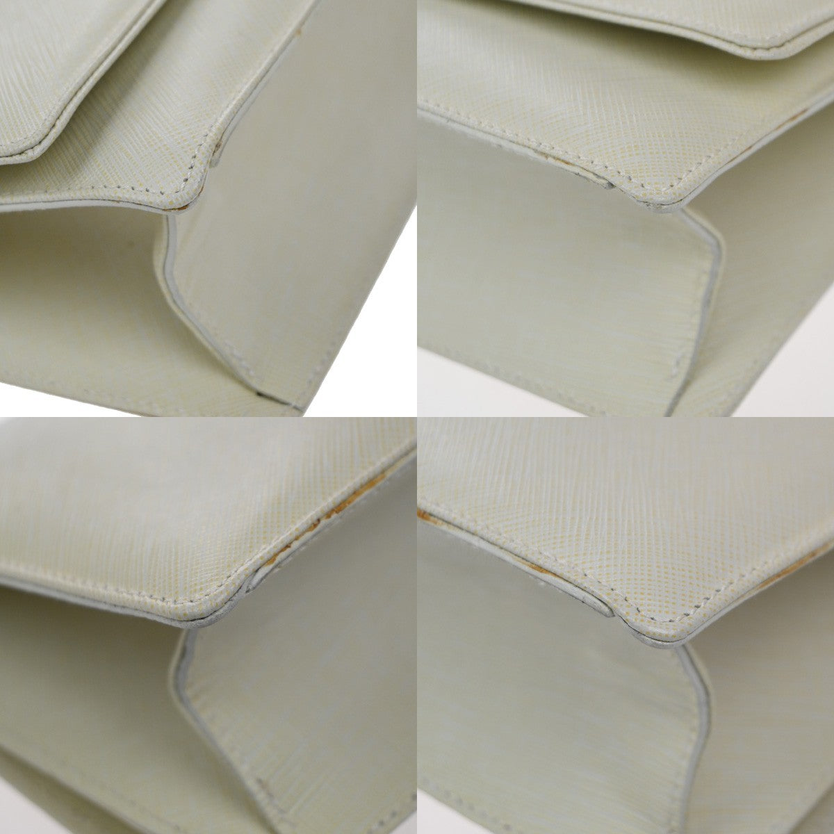 SALVATORE FERRAGAMO Gancini Chain Mini Shoulder Bag Leather White SHW 63KP530