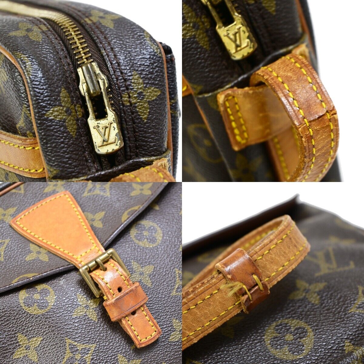 LOUIS VUITTON Jeune Fille MM Shoulder Bag Monogram Leather Brown M51226 33EB027