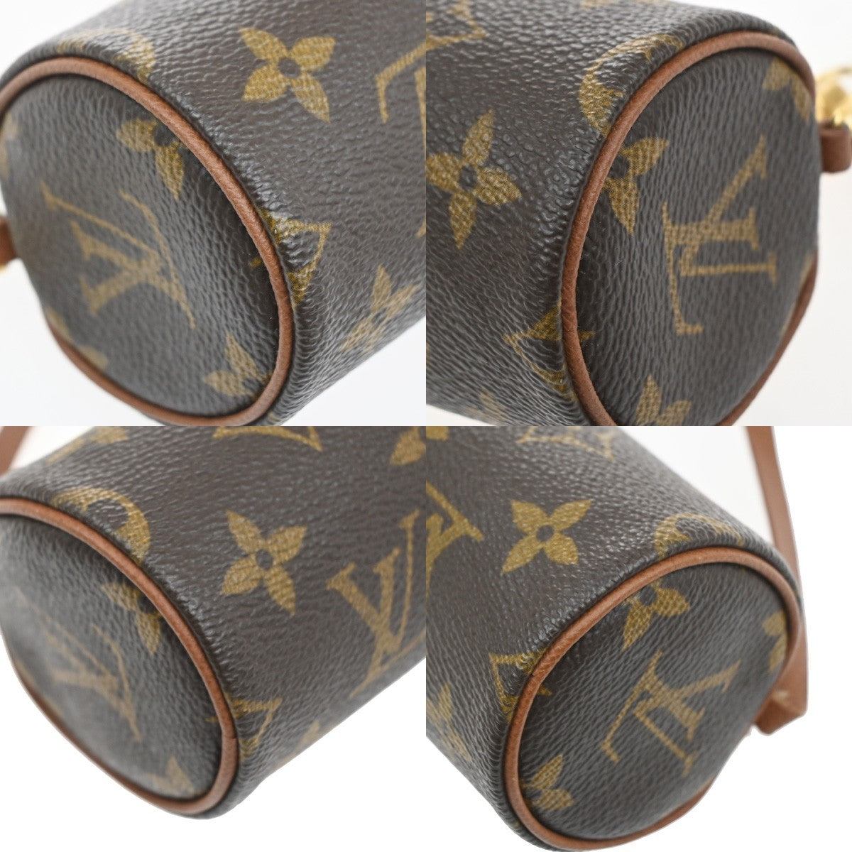 LOUIS VUITTON LV Papillon Pouch Bag Monogram Leather Brown France 38MA591
