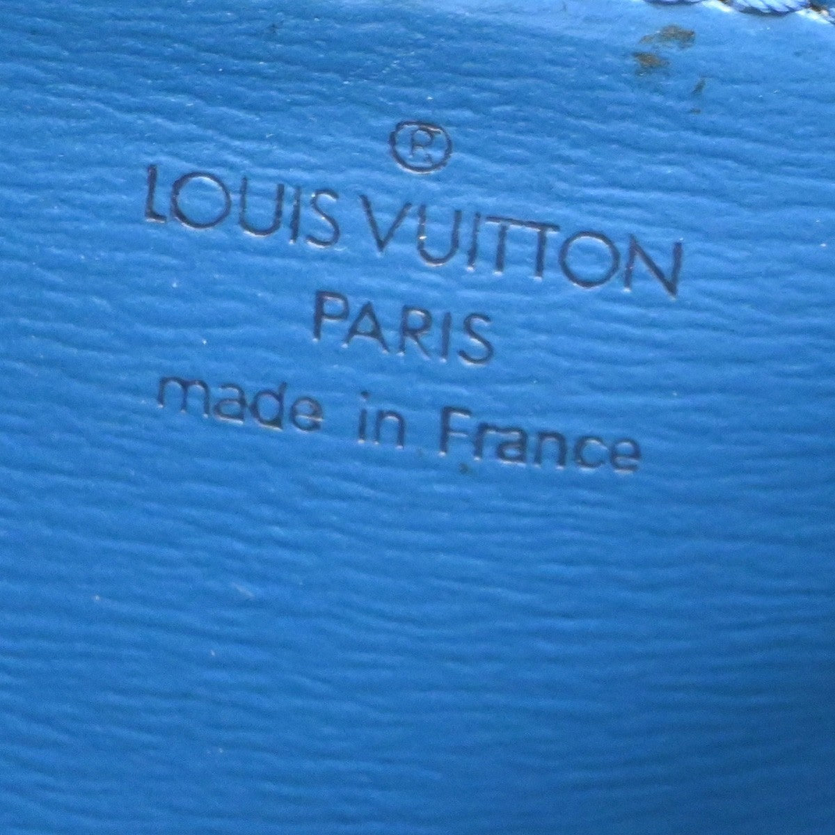 LOUIS VUITTON Logo Malesherbes Hand Bag Epi Leather Blue France M52375 34KD122